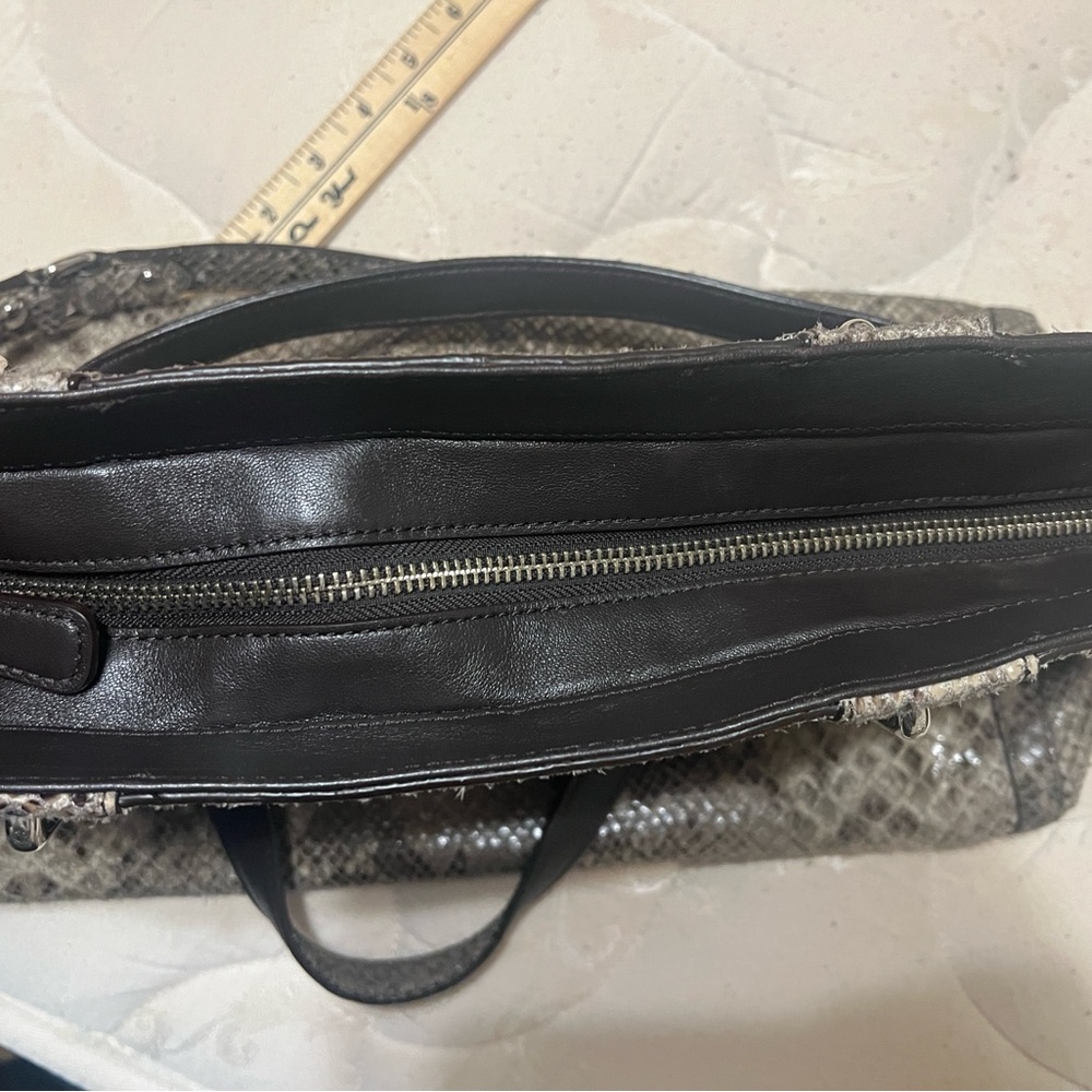 Coach Morgan Python Satchel Shoulder Bag - Black … - image 9